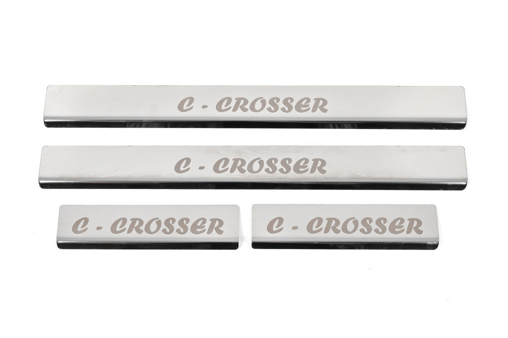 Door Sill Covers (4 pcs, Stainless Steel) for Citroen C-Crosser 2007-2013 - image 3