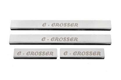 Threshold pads (4 pcs., stainless steel) for Citroen C-Crosser - Reelken Auto