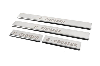 Threshold pads (4 pcs., stainless steel) for Citroen C-Crosser - Reelken Auto