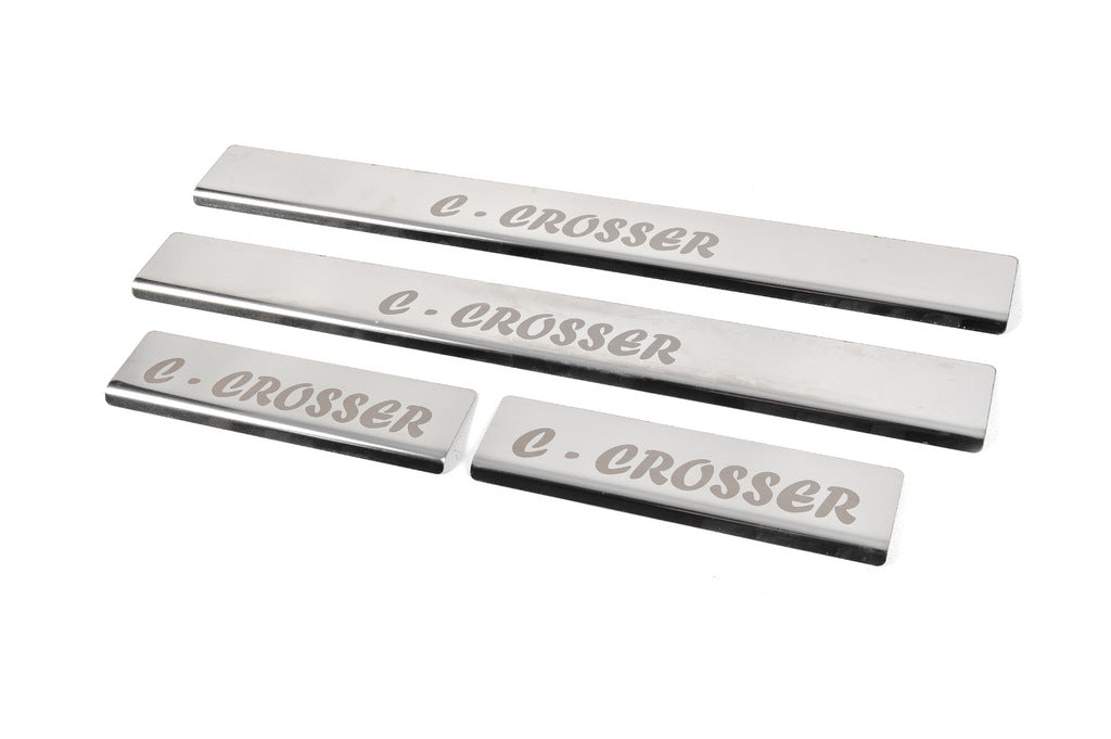 Door Sill Covers (4 pcs, Stainless Steel) for Citroen C-Crosser 2007-2013 - image 4