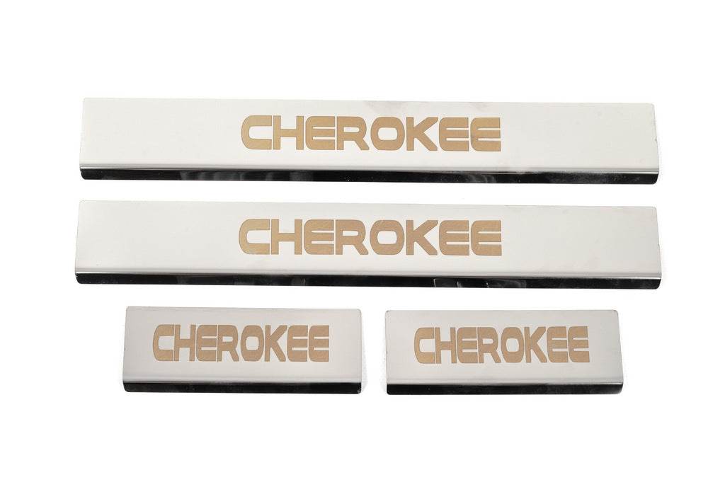 Thresholds V-2 (4 pcs., stainless steel) for Jeep Grand Cherokee WK2 2010-2021 - Reelken Auto