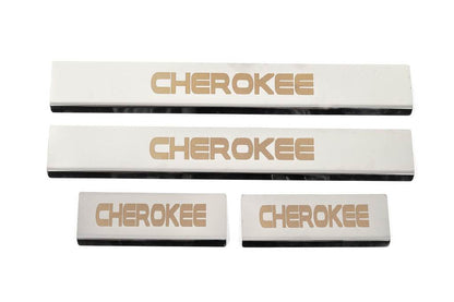 Thresholds V-2 (4 pcs., stainless steel) for Jeep Grand Cherokee WK2 2010-2021 - Reelken Auto