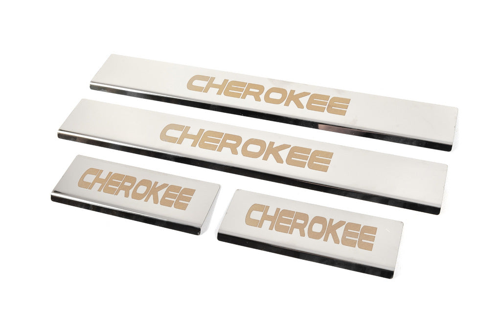 Door Sill Protectors V-2 (4 pcs, Stainless Steel) for Jeep Grand Cherokee WK2 2010-2021 - image 2