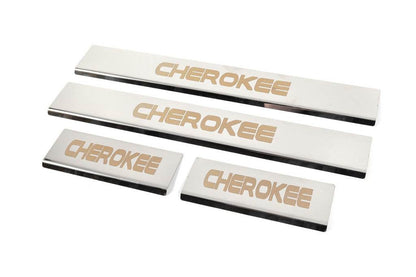 Thresholds V-2 (4 pcs., stainless steel) for Jeep Grand Cherokee WK2 2010-2021 - Reelken Auto