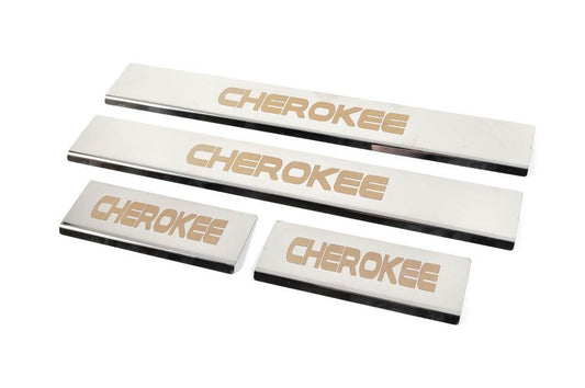 Thresholds V-2 (4 pcs., stainless steel) for Jeep Grand Cherokee WK2 2010-2021 - Reelken Auto