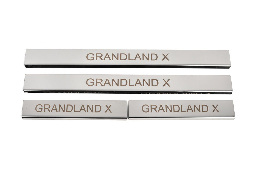 Door Sill Covers (4 pcs, Stainless Steel) for Opel Grandland X 2017- - image 1