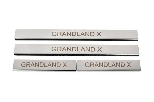 Door Sill Covers (4 pcs, Stainless Steel) for Opel Grandland X 2017- - image 1