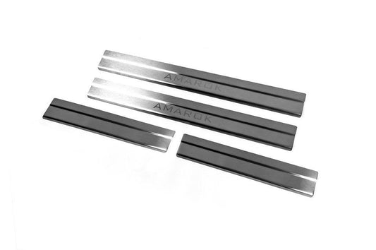 Door sills Carmos V2 (4 pcs, stainless steel) for Volkswagen Amarok 2010-2022 - Reelken Auto