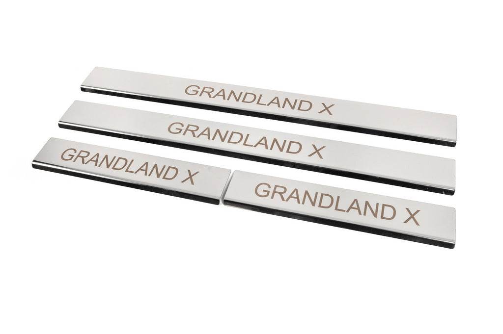 Threshold pads (4 pcs., stainless steel) for Opel Grandland X - Reelken Auto