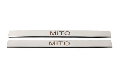 Threshold pads (2 pcs, stainless steel) for Alfa Romeo Mito - Reelken Auto