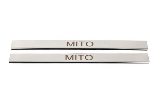 Threshold pads (2 pcs, stainless steel) for Alfa Romeo Mito - Reelken Auto