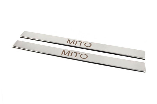 Threshold pads (2 pcs, stainless steel) for Alfa Romeo Mito - Reelken Auto