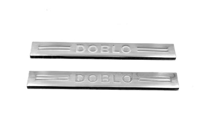 Door Sill Protectors V4 (Carmos, 2 pcs, Stainless Steel) for Fiat Doblo I 2005-2010 - image 2