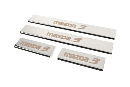 Door Sill Covers (4 pcs, Gloss, Stainless Steel) for Mazda 3 2013-2019 - image 2