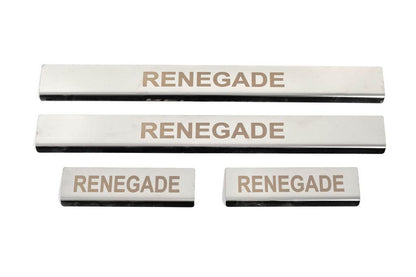 Threshold pads (4 pcs., stainless steel) for Jeep Renegade - Reelken Auto