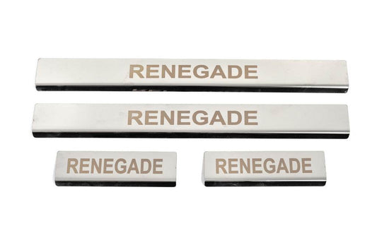 Threshold pads (4 pcs., stainless steel) for Jeep Renegade - Reelken Auto