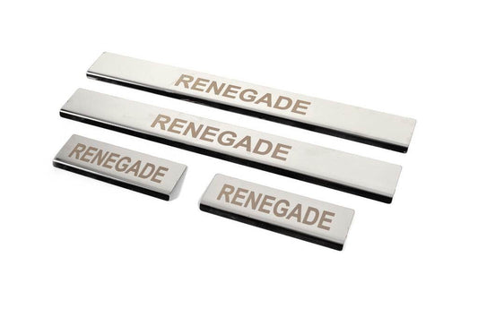 Threshold pads (4 pcs., stainless steel) for Jeep Renegade - Reelken Auto