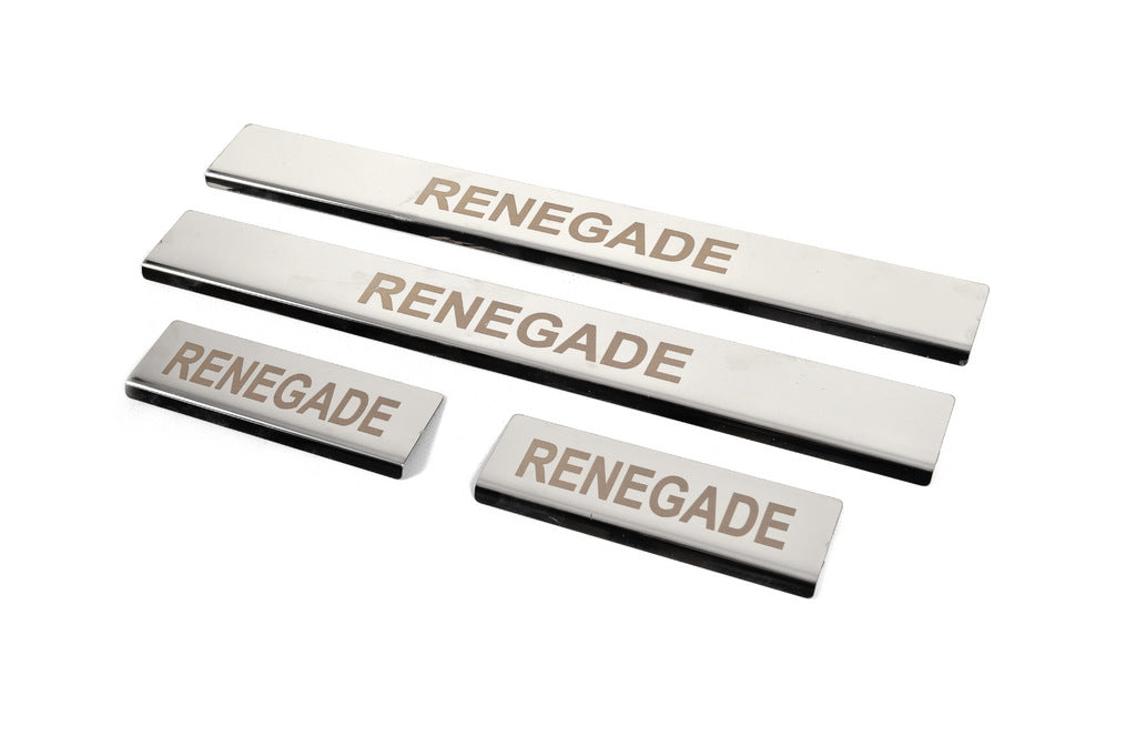 Door Sill Covers (4 pcs, Stainless Steel) for Jeep Renegade 2014- - image 2