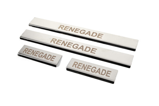 Door Sill Covers (4 pcs, Stainless Steel) for Jeep Renegade 2014- - image 2