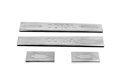 Carmos V2 Stainless Steel Door Sill Protectors (4 pcs) for Opel Corsa C 2000-2006 - image 2