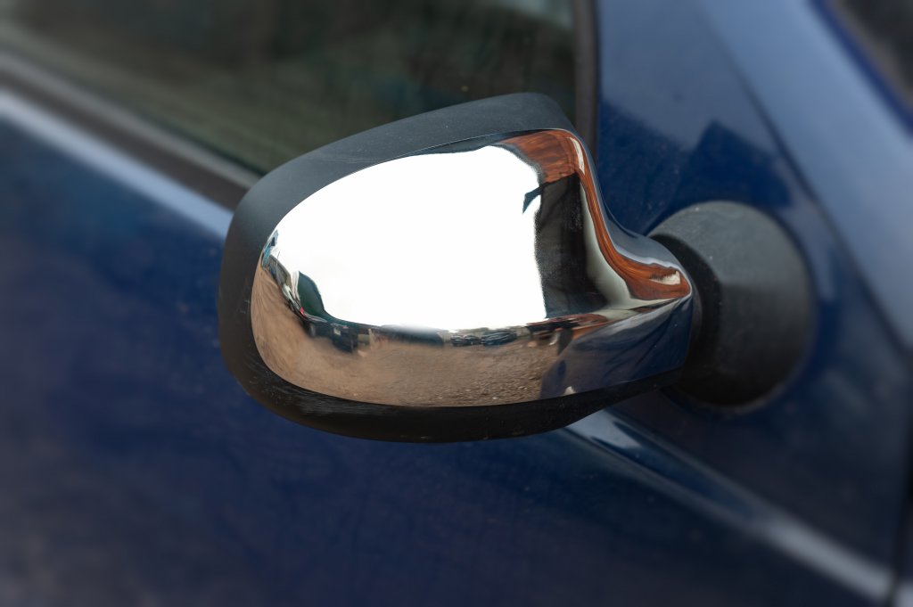 Mirror covers (upper part, 2 pcs, stainless steel) for Lada Largus - image 6