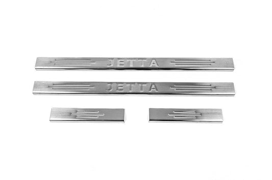 Door sills Carmos V2 (4 pcs, stainless steel) for Volkswagen Jetta 2006-2011 - Reelken Auto