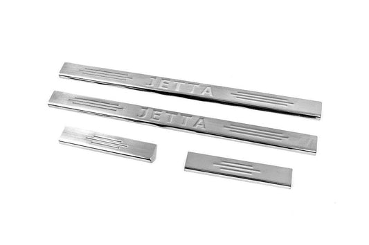 Door sills Carmos V2 (4 pcs, stainless steel) for Volkswagen Jetta 2006-2011 - Reelken Auto