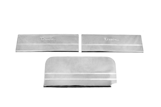 Door sills Carmos V2 (3 pcs, stainless steel) for Renault Trafic 2001-2015 - Reelken Auto