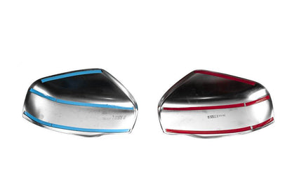 Covers for mirrors (2 pcs., stainless steel) for Nissan Navara/NP300 2016- - Reelken Auto