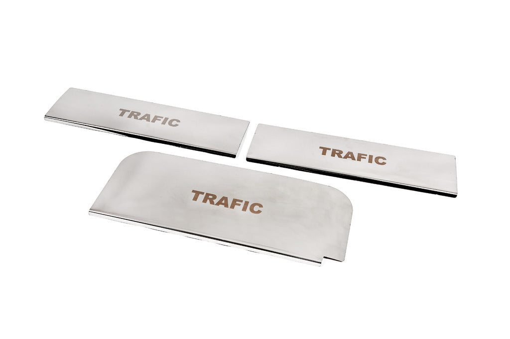 Door Sill Protectors Carmos V3 (3 pcs, Stainless Steel) for Renault Trafic 2001–2015 - image 1