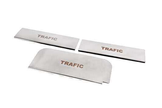 Door Sill Protectors Carmos V3 (3 pcs, Stainless Steel) for Renault Trafic 2001–2015 - image 1