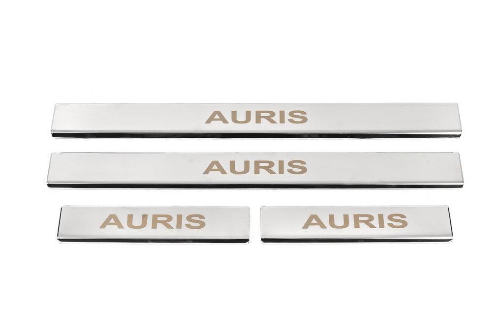 Threshold pads (4 pcs., stainless steel) for Toyota Auris 2012-2018 - Reelken Auto