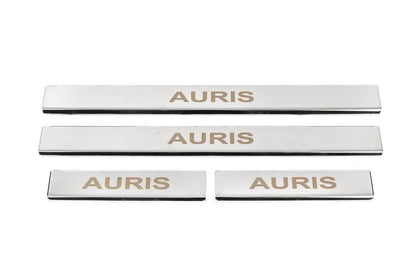Threshold pads (4 pcs., stainless steel) for Toyota Auris 2012-2018 - Reelken Auto