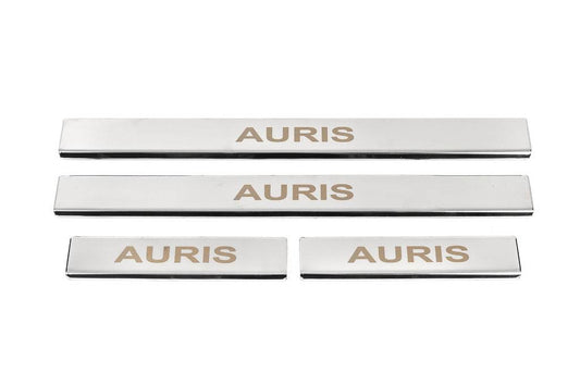 Threshold pads (4 pcs., stainless steel) for Toyota Auris 2012-2018 - Reelken Auto