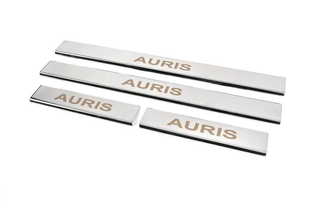 Threshold pads (4 pcs., stainless steel) for Toyota Auris 2012-2018 - Reelken Auto