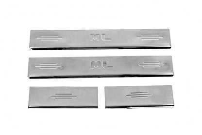 Door sills Carmos V2 (4 pcs, stainless steel) for Mercedes ML W164 - Reelken Auto