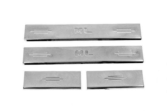 Door sills Carmos V2 (4 pcs, stainless steel) for Mercedes ML W164 - Reelken Auto