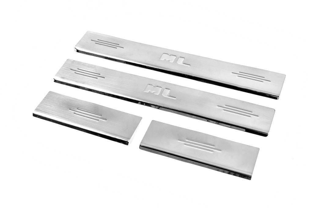 Stainless Steel Door Sill Protectors Carmos V2 (4 pcs) for Mercedes ML W164 2005-2011 - image 1