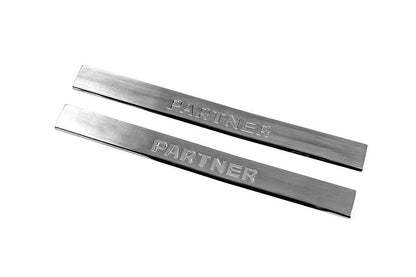 Door sills V2 (Carmos, 2 pcs, steel) for Peugeot Partner 1996-2008 - Reelken Auto