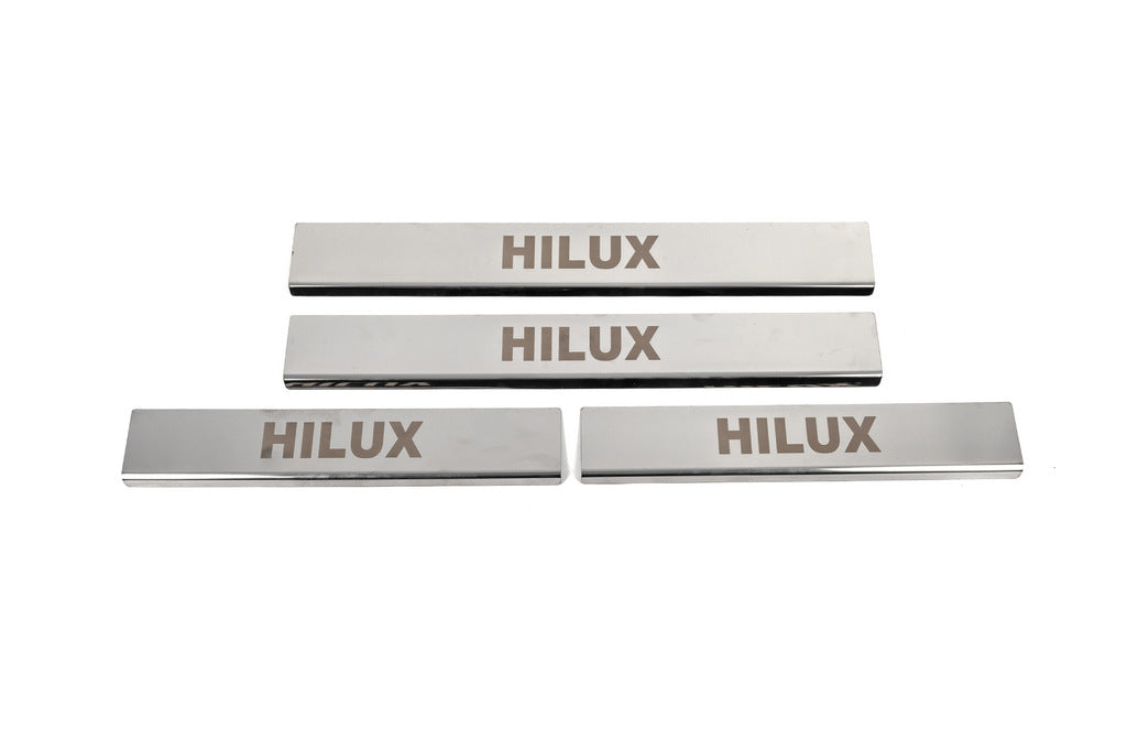 Door Sill Covers (4 pcs, Stainless Steel) for Toyota Hilux 2015- - image 1
