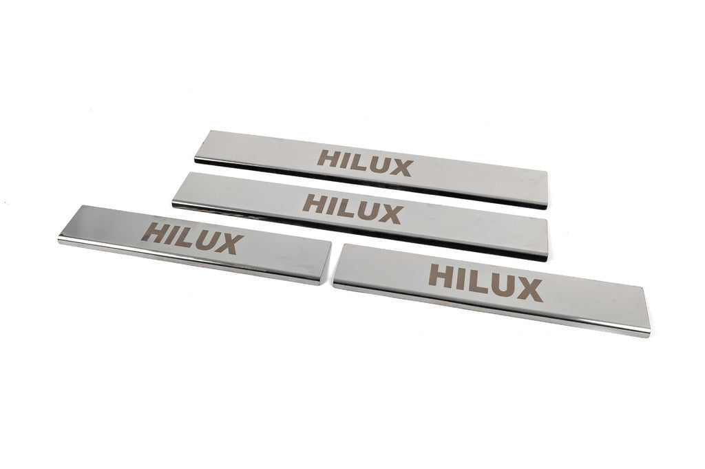 Door Sill Covers (4 pcs, Stainless Steel) for Toyota Hilux 2015- - image 2