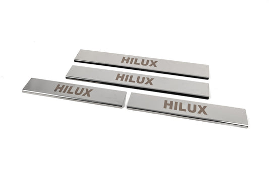 Door Sill Covers (4 pcs, Stainless Steel) for Toyota Hilux 2015- - image 2