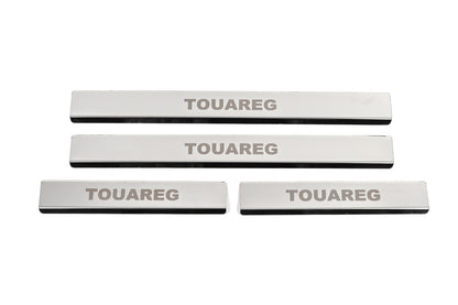 Stainless Steel Door Sill Protectors Carmos V1 (4 pcs) for Volkswagen Touareg 2010-2018 - image 1