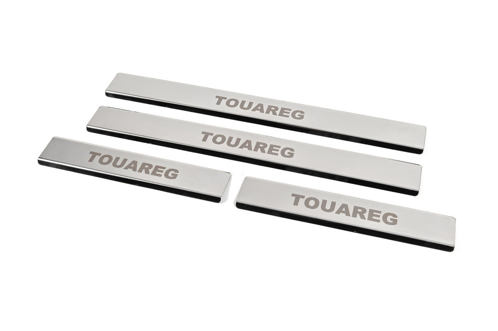 Stainless Steel Door Sill Protectors Carmos V1 (4 pcs) for Volkswagen Touareg 2010-2018 - image 2