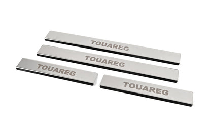 Stainless Steel Door Sill Protectors Carmos V1 (4 pcs) for Volkswagen Touareg 2010-2018 - image 2