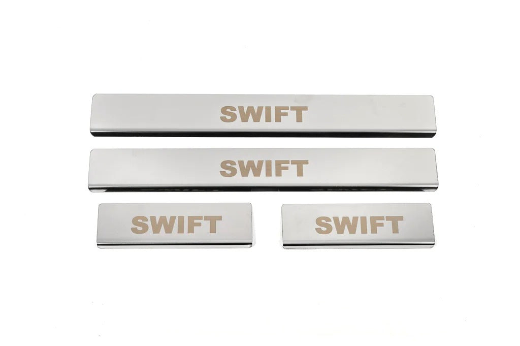 Door Sill Covers (4 pcs, Stainless Steel) for Suzuki Swift 2010-2017 - image 2