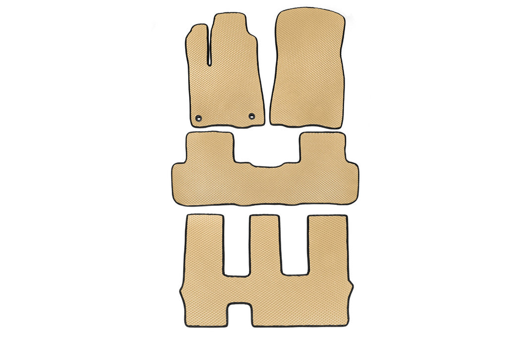 EVA Floor Mats (3 Rows, Beige) for Toyota Highlander 2013-2019 - image 1