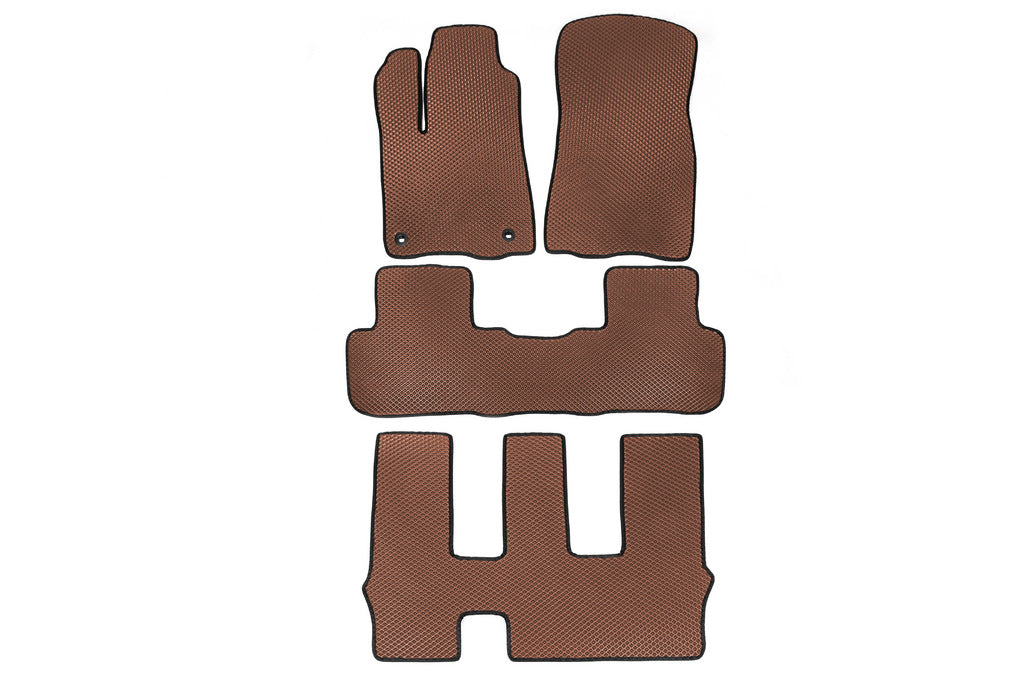 EVA Floor Mats (3 Rows, Brown) for Toyota Highlander 2013-2019 - image 1