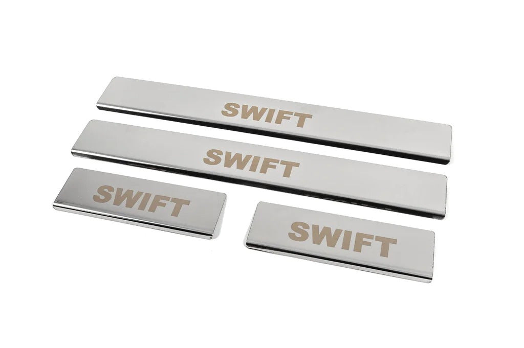 Door Sill Covers (4 pcs, Stainless Steel) for Suzuki Swift 2010-2017 - image 1