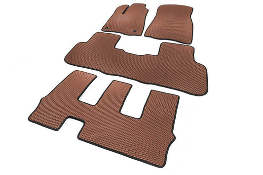 EVA mats (3 rows, Brown) for Toyota Highlander 2013-2019 - Reelken Auto